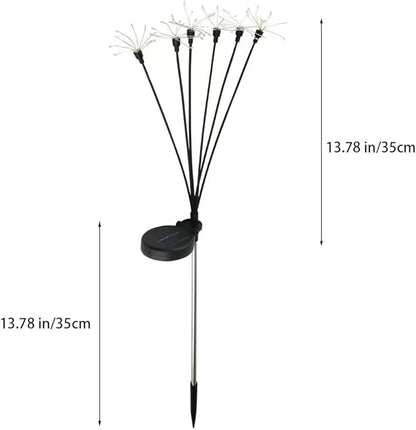 Solar Garden Lights Outdoor Waterproof，2 Pcs Solar Fireworks Garden Lights，8 Lighting Modes, and This is an Outdoor Decorative Ambient Light with 60 LEDs.