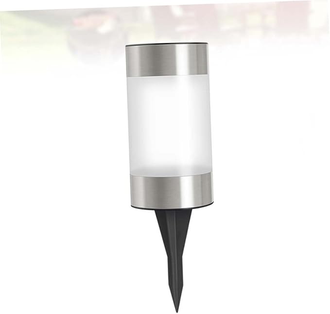 1Pc Solar Power Mini Landscape Lawn Lamp LED Garden Light for Walkway Patio Cylindrical Design Black Silver Outdoor | Lumora