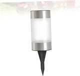 1Pc Solar Power Mini Landscape Lawn Lamp LED Garden Light for Walkway Patio Cylindrical Design Black Silver Outdoor | Lumora