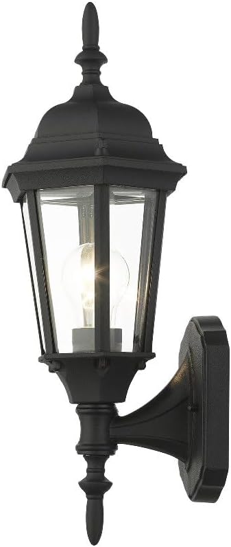 Livex Lighting 7551-14 Outdoor Wall Lantern with Clear Beveled Glass Shades, 16" x 6" x 16", Black | Lumora
