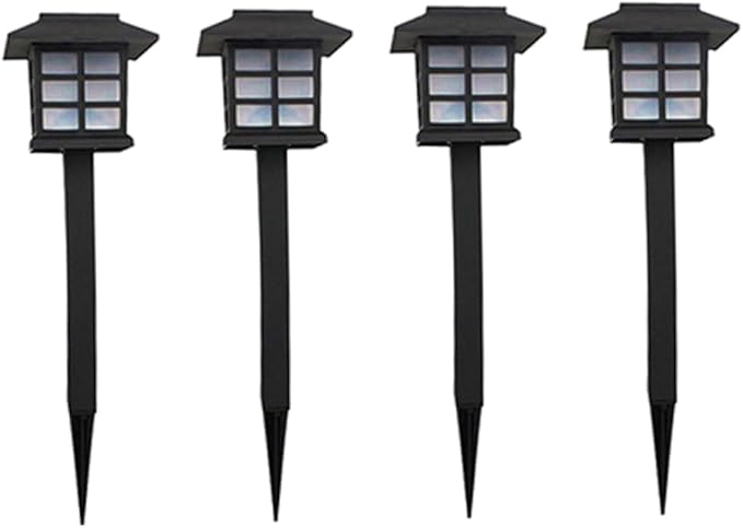 LIFKOME 4pcs Outdoor Solar Ground Lamps Solar Pathway Lights Garden Lights for Walkway Driveway Patio