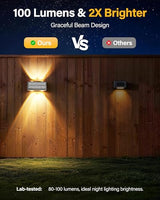 Solar Fence Lights Outdoor, 2 Pack Fence Solar Lights Waterproof