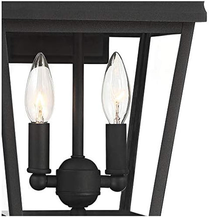 John Timberland Stratton Street Traditional Outdoor Wall Light Textured Black Steel 16 1/2" Clear Glass Lantern for Exterior House Porch Patio Outside Deck Garage Yard Front Door Garden Home