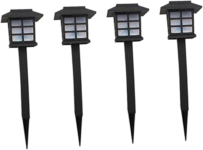 Uonlytech 5 Pcs Solar Pathway Lights Outdoor LED Garden Solar Ground Lights for Walkway Lawn Patio Driveway Black