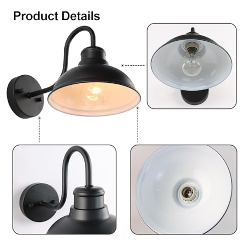 Gooseneck Barn Light Outdoor Wall Lights 8" Exterior Lighting Fixtures