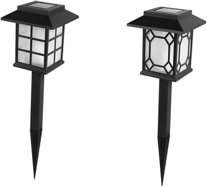 2pcs Solar Garden Lamp Outdoor Lawn Lights Dusk to Dawn Outdoor Lighting Solar Pathway Lights Landscape Pillar for Garden Patio