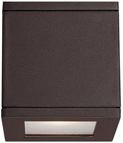 WAC Lighting WS-W2504-BZ Rubix LED Outdoor Wall Light Fixture, Dark Sky Friendly Single Light, 3000K, Bronze