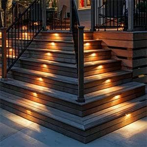 LED Stair Light Low Voltage Waterproof IP65 Outdoor 1-2/5" Recessed Wood LED Deck Lighting Yard Garden Patio Step | Lumora