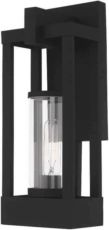 Livex Lighting 20992-12 Delancey - 16" One Light Outdoor Wall Lantern, Satin Brass Finish with Clear Glass | Lumora