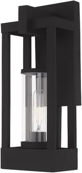 Livex Lighting 20992-12 Delancey - 16" One Light Outdoor Wall Lantern, Satin Brass Finish with Clear Glass | Lumora
