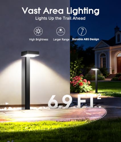 ELECLINK Solar Pathway Lights Outdoor, 4 Pack Garden Lights Solar Powered Path Lights with Focused Beam Lens, 2 Light Modes Waterproof Outdoor Solar Light for Yard Driveway Walkway Landscape