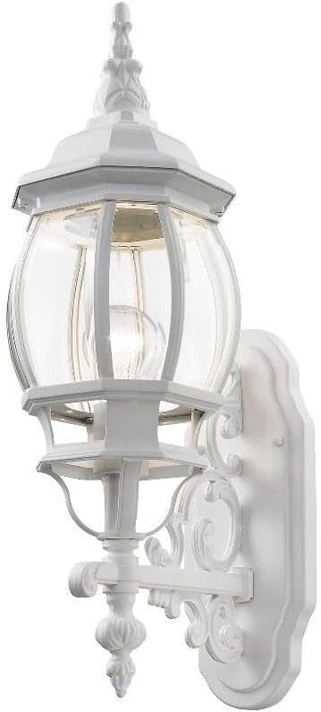 Livex Lighting 7520-13 Frontenac Traditional 1-Light Outdoor Wall Lantern with Clear Beveled Glass Shades, 21" x 7" | Lumora