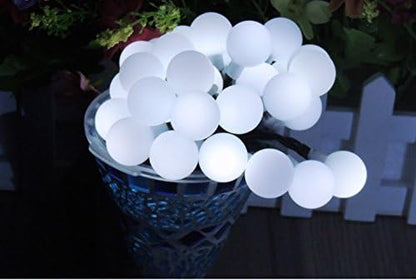 ELEOPTION Smartyard Led String Lights Solar Powered Outdoor Waterproof Night Light Decorative Lights for Outside Garden Camping Patio Party Holiday Wedding (Ball, White)