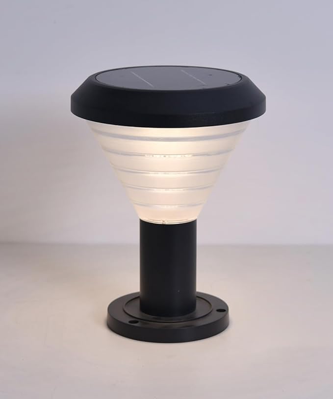 Solar Pathway Light IP65 Waterproof Landscape Lighting Black Aluminum Path Light with Warm Light 3000K LED Bollard Lighting Fixture for Garden Lawn Garage Walkway