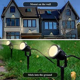 Yard Spot Lights Warm White Outdoor Spotlights 3000K 120V 5W Waterproof Plug LED Landscape Light with Spiked Stand | Lumora