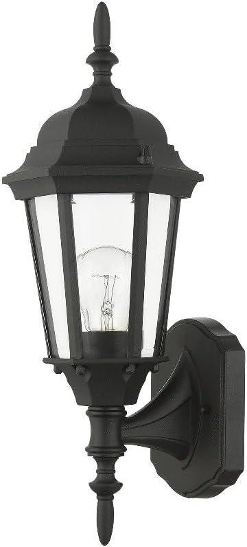 Livex Lighting 7551-14 Outdoor Wall Lantern with Clear Beveled Glass Shades, 16" x 6" x 16", Black | Lumora