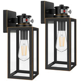 2-Pack Motion Sensor Outdoor Wall Lights, Waterproof Dusk to Dawn Exterior Wall Light Fixtures, Oil Rubbed Bronze Outside Porch Lights for House Garage, Motion Sensor Wall Lanterns with Clear Glass