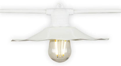 fantado Patio Metal Light Bulb Shade for Outdoor Commercial String Lights, E26, White by PaperLanternStore