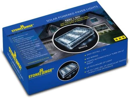 6x9 Cool White Solar Powered Paver Light, Driveways, Walkways, Patios, DIY Easy Install, No Wiring, Up to 7,000 lbs of vehicular Traffic