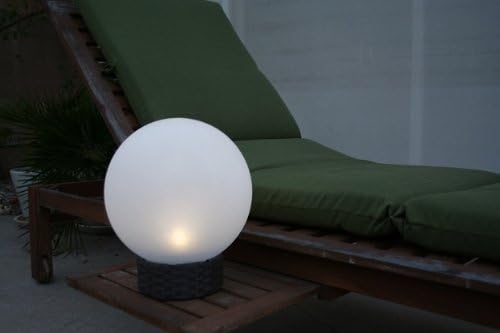 Britta Products Solar Garden Globe LED Centerpiece Table Light, Rattan Base