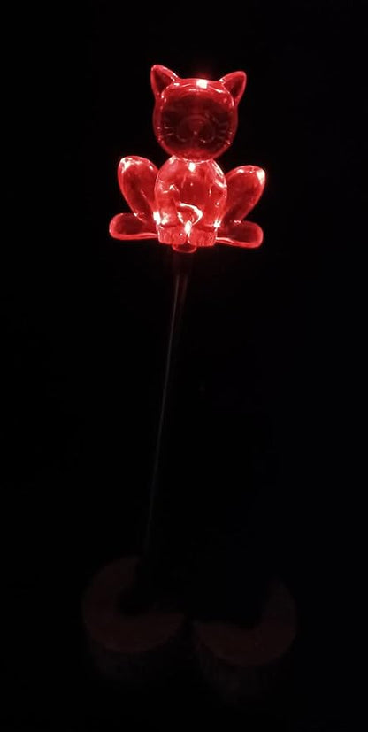 Starry Illuminate 3 PCS Solar Color Changing Style Garden Stake Light Pathway Stake Light (Cat)