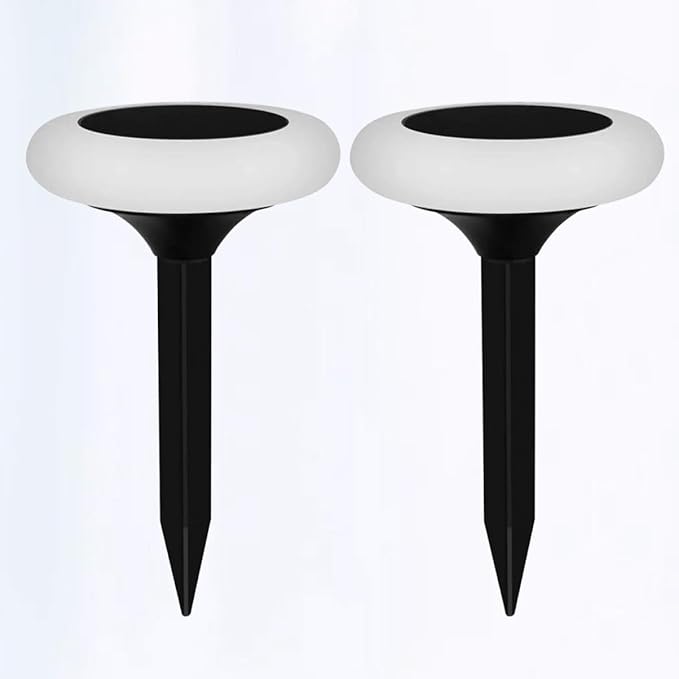 Vaguelly 2pcs RGB Colorful Solar Lawn Lights with 8 Modes Ground Plug Outdoor Garden Solar Pathway Lights for Yard Landscape Powered Waterproof Outdoor Lighting