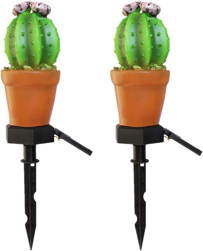 chislim Solar Lights Outdoor Decorative,Creative Cactus Pineapple Stake Waterproof Landscape Lights,Landscape Lighting for Garden Patio Lawn Yard (Cactus A-2 Pack)