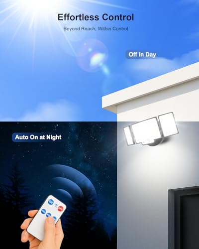 Motion Sensor Outdoor Lights with Remote, 4200LM LED Security Light, Black