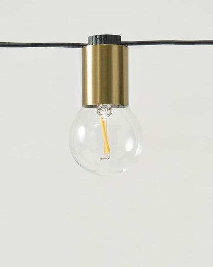Brightech Glow LED String Lights - 26 Ft Commercial Grade Patio Lights with Brass Accents - Outdoor Waterproof Globe String Light for Backyard, Garden