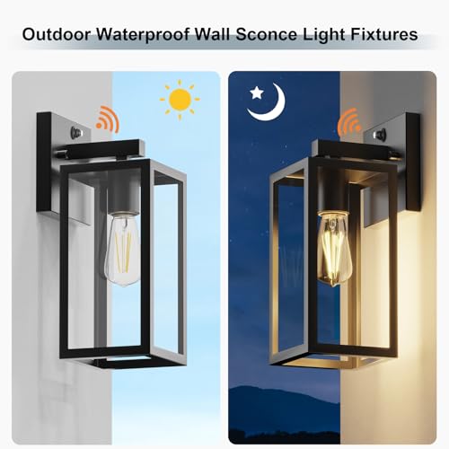 Dusk to Dawn Porch Lights Outdoor Wall Light Fixture, Modern Wall Lanterns