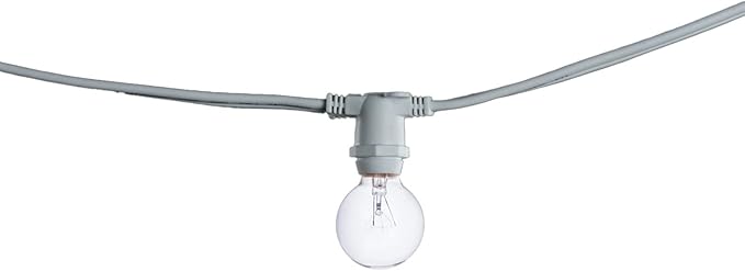 Bulbrite 25 ft, 15-Socket (E12) Decorative String Light Kit with Clear Incandescent (G12) Light Bulbs, 10 Watt | Lumora