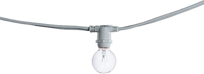Bulbrite 25 ft, 15-Socket (E12) Decorative String Light Kit with Clear Incandescent (G12) Light Bulbs, 10 Watt, White