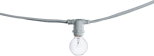 Bulbrite 25 ft, 15-Socket (E12) Decorative String Light Kit with Clear Incandescent (G12) Light Bulbs, 10 Watt | Lumora