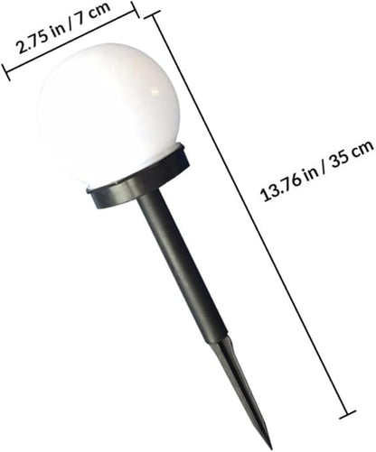 4pcs Solar Path Lights Outdoor Warm Light Ball Bubble Shaped with White Crackle Globe for Garden