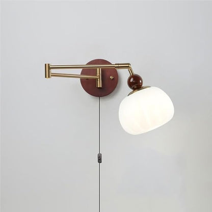 Plug-in Wall Sconce, Mid Century Swing Arm Lamp, Vintage Light with Pull Chain, Farmhouse Mount Light(Plug in)