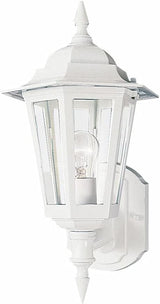 Maxim Cast-1 Light Outdoor Wall Lantern in Early American Style-8 Inches Wide by 17 inches high-White Finish | Lumora