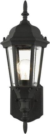 Livex Lighting 7551-14 Outdoor Wall Lantern with Clear Beveled Glass Shades, 16" x 6" x 16", Black | Lumora