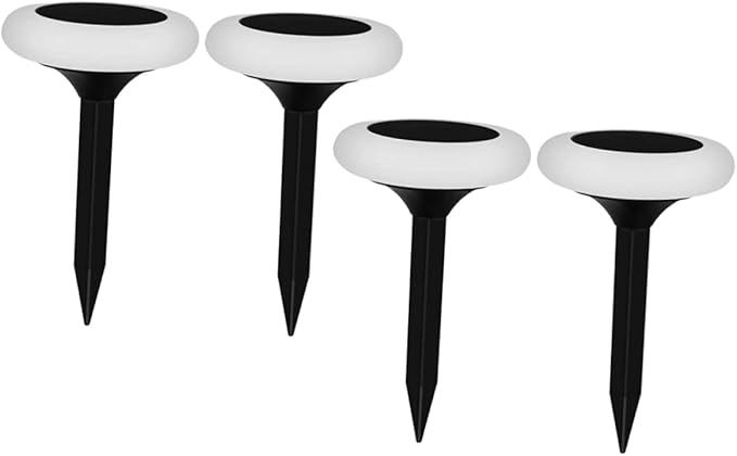 Mikikit 4pcs RGB Solar Lamp Easy Install Ground Plug Light for Outdoor Garden Solar Lights for Patio Decor