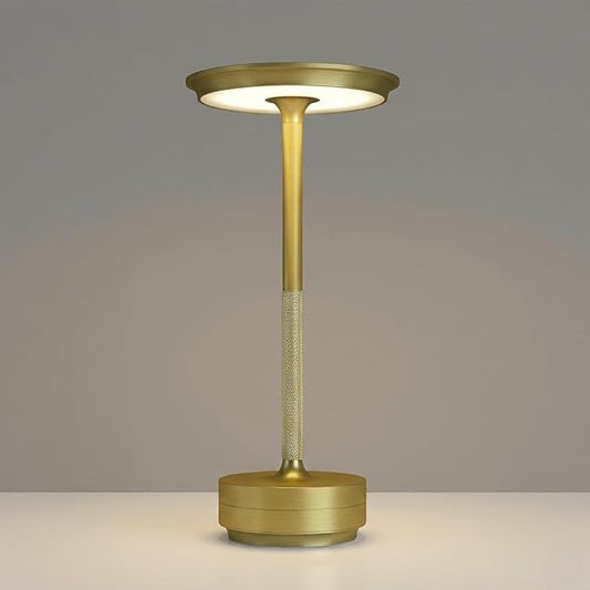 2026 Upgraded 6000mAH for longer battery life. Cordless Table Lamps Rechargeable, Portable Lamp, Stepless Dimming LED Table Light with Memory Function, for Outdoor/Dinner/Patio/Restaurant, (Gold)