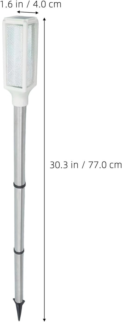 Outdoor Solar Stake Lamp for Garden and Driveway, White LED Lawn Pathway Light with Solar Power, Yard Warning Light for Patio and Backyard Outdoor Lighting