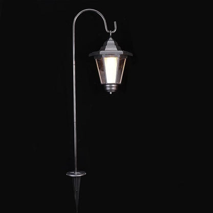 UPKOCH Solar Powered Vintage Hexagonal Pathway Light, Outdoor Lawn Garden Decorative Landscape Lamp with Warm Yellow Glow for Courtyard and Patio Lighting