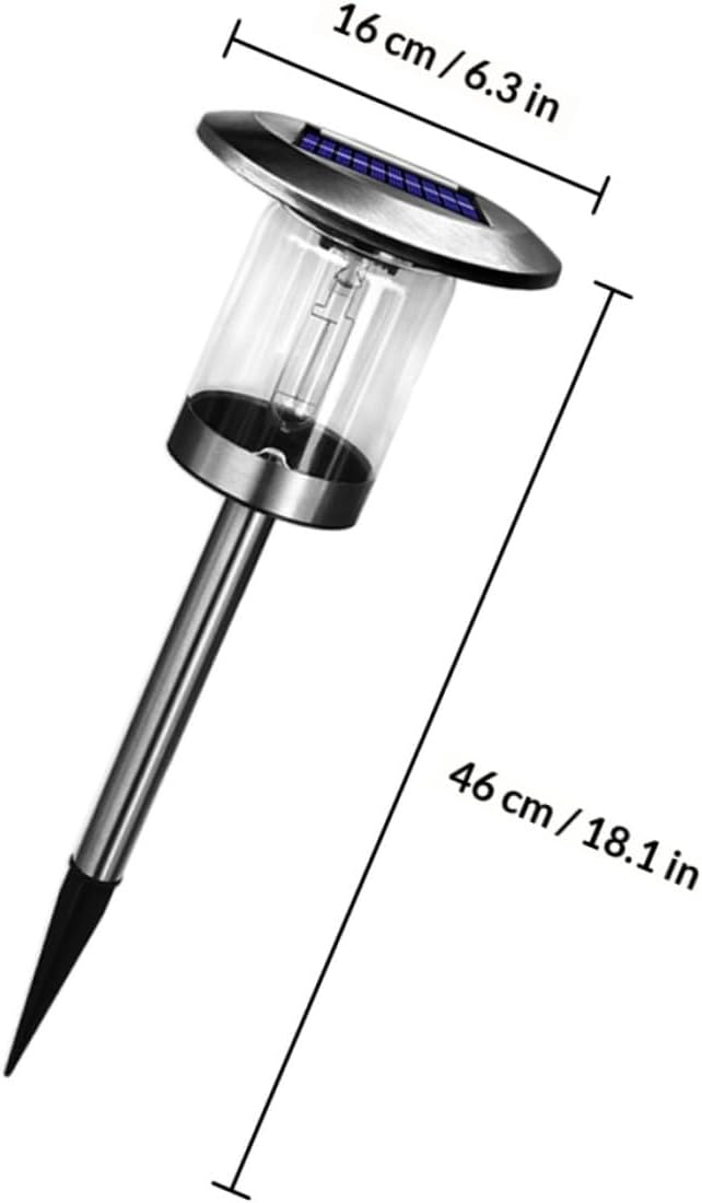 Solar Stainless Steel Garden Path Lights Outdoor Yard Solar Powered Landscape Lamps with Tungsten Filament for Patio Driveway Lighting