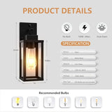14.6 Inch Motion Sensor Dawn to Dusk Outdoor Sensor Light Fixture Anti-Rust Exterior Wall Lighting Waterproof Outdoor Wall Lantern for Porch Patio Front Door Garage