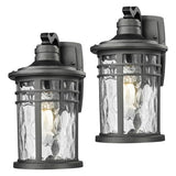 Darkaway Outdoor Porch Lights Wall Mount, Outside Light Fixtures Sconces Wall Lighting with Water Ripple Glass Waterproof Exterior Lights for Patio Yard House Hallway Doorway Garage