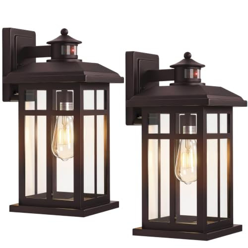16” Motion Sensor Modern Exterior Light Bronze Outside Porch Lights