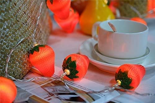 Fruit String Lights Battery Powered Indoor Outdoor Lighting Lamp Strawberry/ Grape/ Watermelon/ Lemon/ Banana for Wedding Home Birthday Garden Children's room Yard Patio Party Decorations (Strawberry)