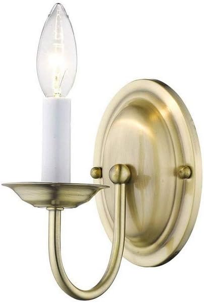 Livex Lighting 4151-01 Wall Sconce with No Shades, Antique Brass, 4.25"W x 7"H