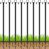 AILBTON 10Ft Exterior Light Poles 8 Pack, Durable Metal Light Posts for Outdoor Use, Equipped with Fixed Brackets for Yard, Terrace, Backyard and Garden Decor