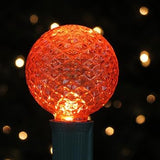 Holiday Bright Lights G50 Faceted Orange LED Bulbs - Waterproof Outdoor, Shatterproof Patio Decor Bulb (25 PK) | Lumora