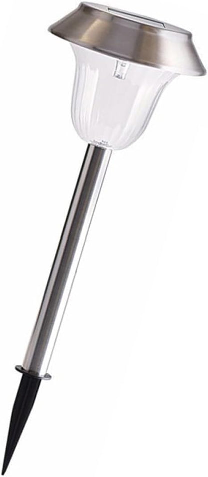 DOITOOL Solar Stainless Steel LED Ground Plug Light White Solar Garden Lawn Lamp Outdoor Landscape Path Lighting for Yard and Patio